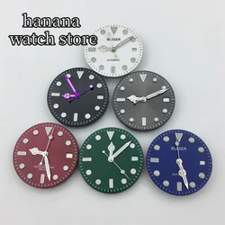 29mm black white green blue grey  dial with hand-fitted NH35 ETA 2824 2836 PT5000 Miyota 8215 821A Mingzhu DG2813 3804 movement