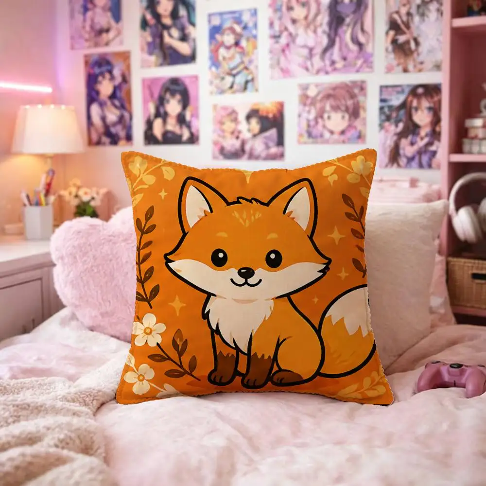 Orange Pillow Case Fashion Square Pillowcase Bedroom Sofa Room Ins Decoration Leisure