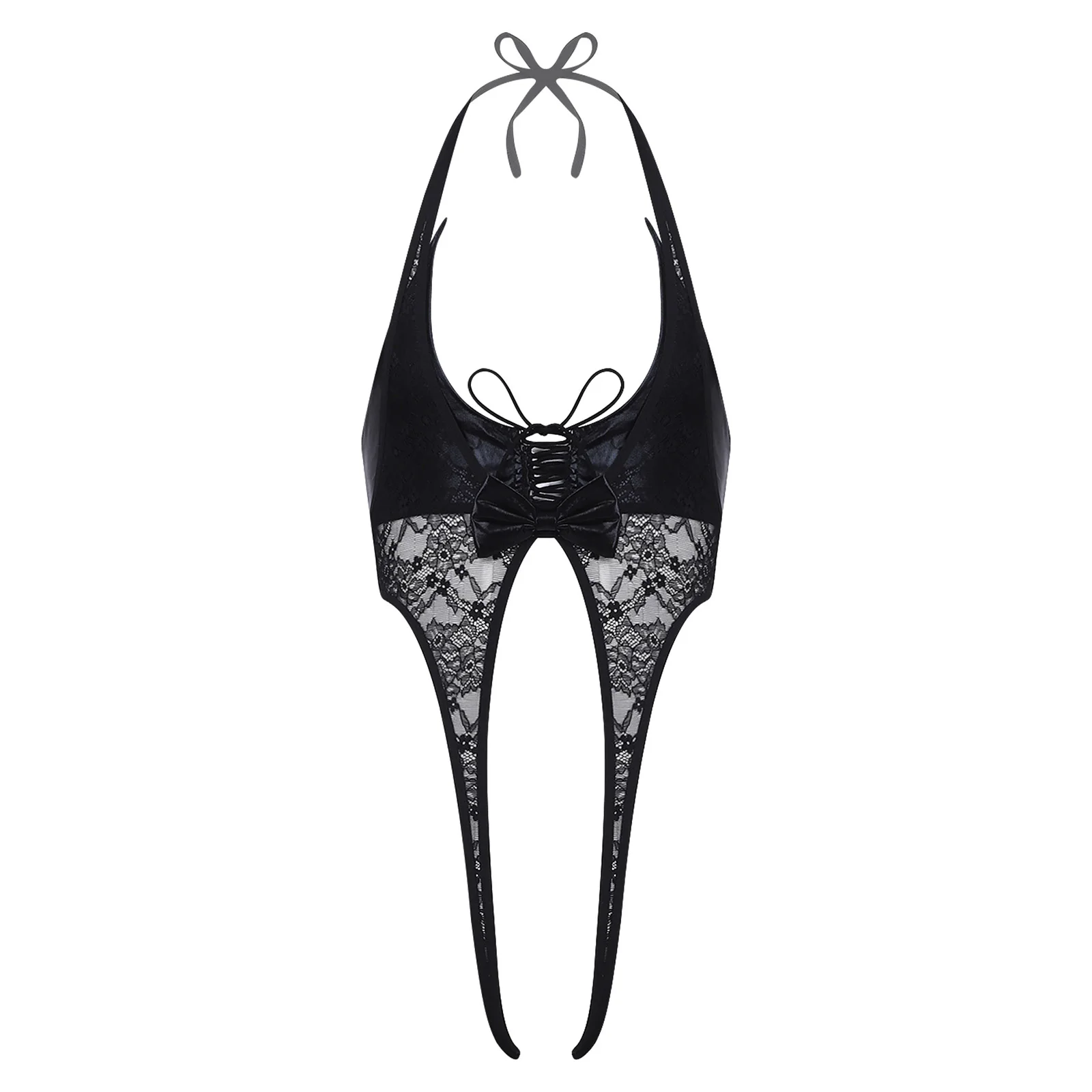 Men Sissy Bodysuit Male Cross-dressing Costume Sexy Open Crotch Cutout Jumpsuit Lingerie Nightwear for Nightclub Couple Games