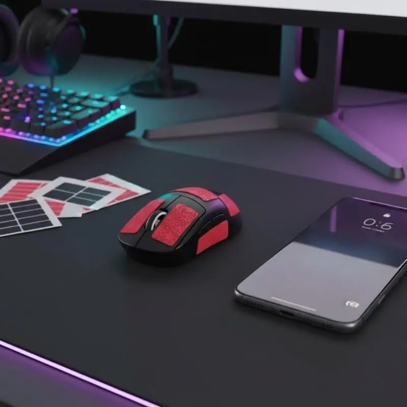 

Universal DIY Cut-free Mouse Sticker Universal Anti-skid Sticker Sweat-absorbing Leather Technical Mouse Sticker Sweat-absorbing