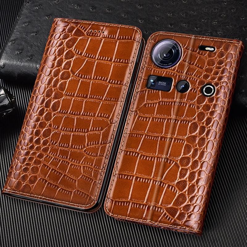 

Чехол-книжка из натуральной кожи крокодила для ZTE Nubia Z70 Z70S Z60 Z60S Z50 Z50S Z40 Z40s Ultra Pro, чехлы-кошельки для телефонов