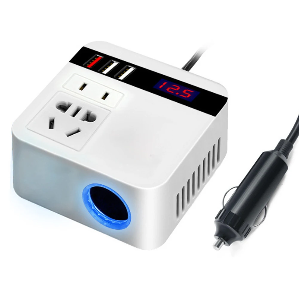 1pc Car Inverter 120W Peak DC12V/24V To 110V/220V LED Display Power Inverter Adaptor Fast Charging Car Power Supply Converter