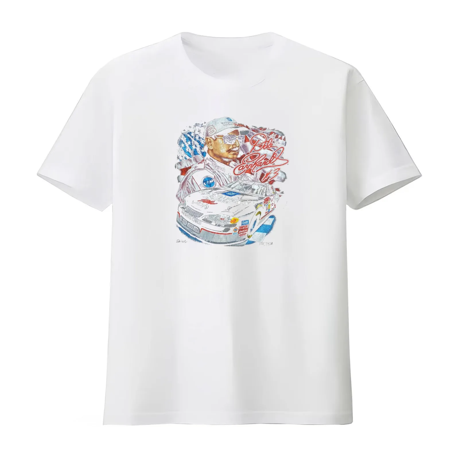 Dale Earnhardt Monte Carlo Retro Vintage T-Shirt Summer Casual Cotton Tee Oversized Streetwear Tops Vintage Graphic Print