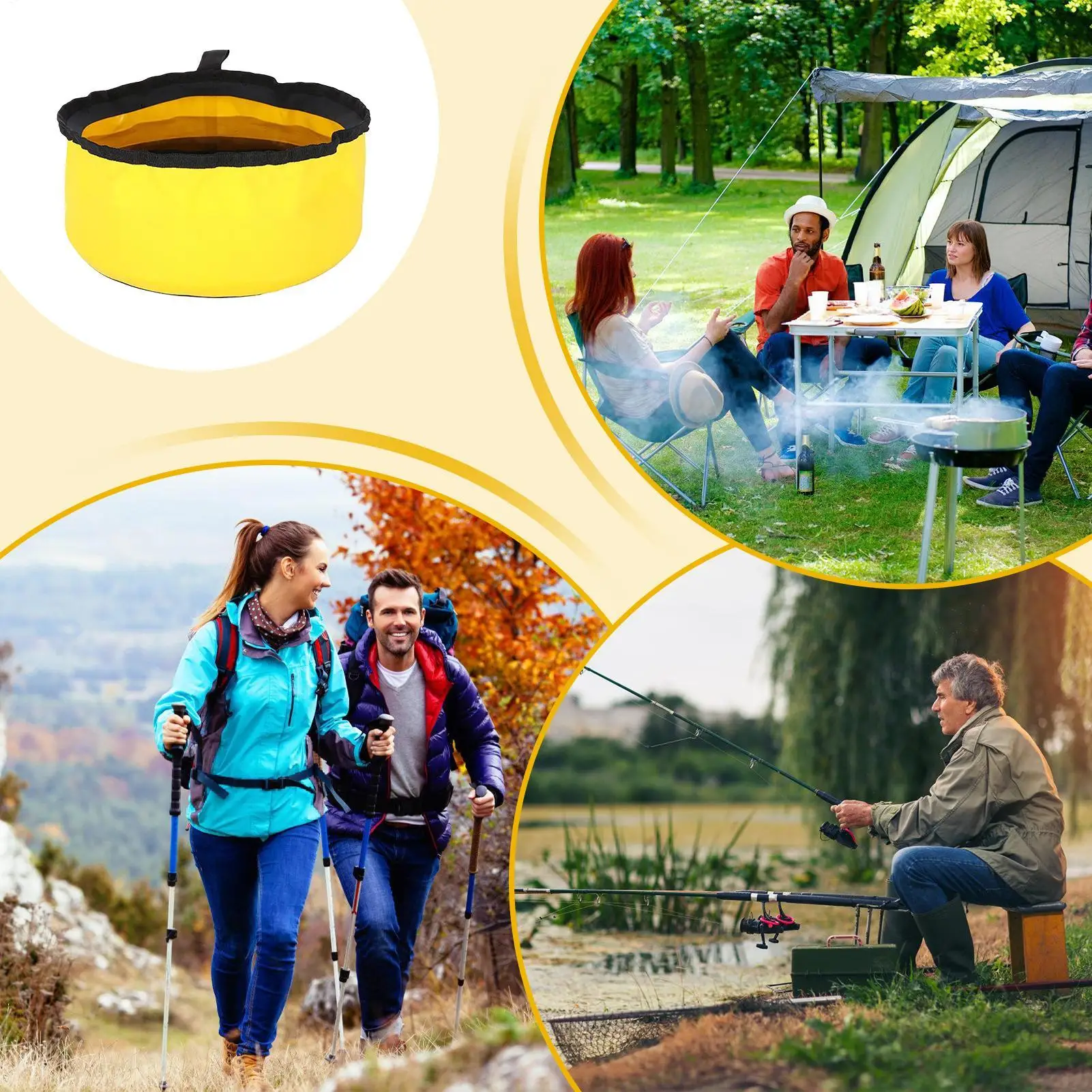 

Емкость для воды 5 литров, утолщенная ПВХ-емкость, компактный контейнер для воды, таз для рыбалки, для вечеринок на открытом воздухе, для заднего двора, патио, барбекю, костра