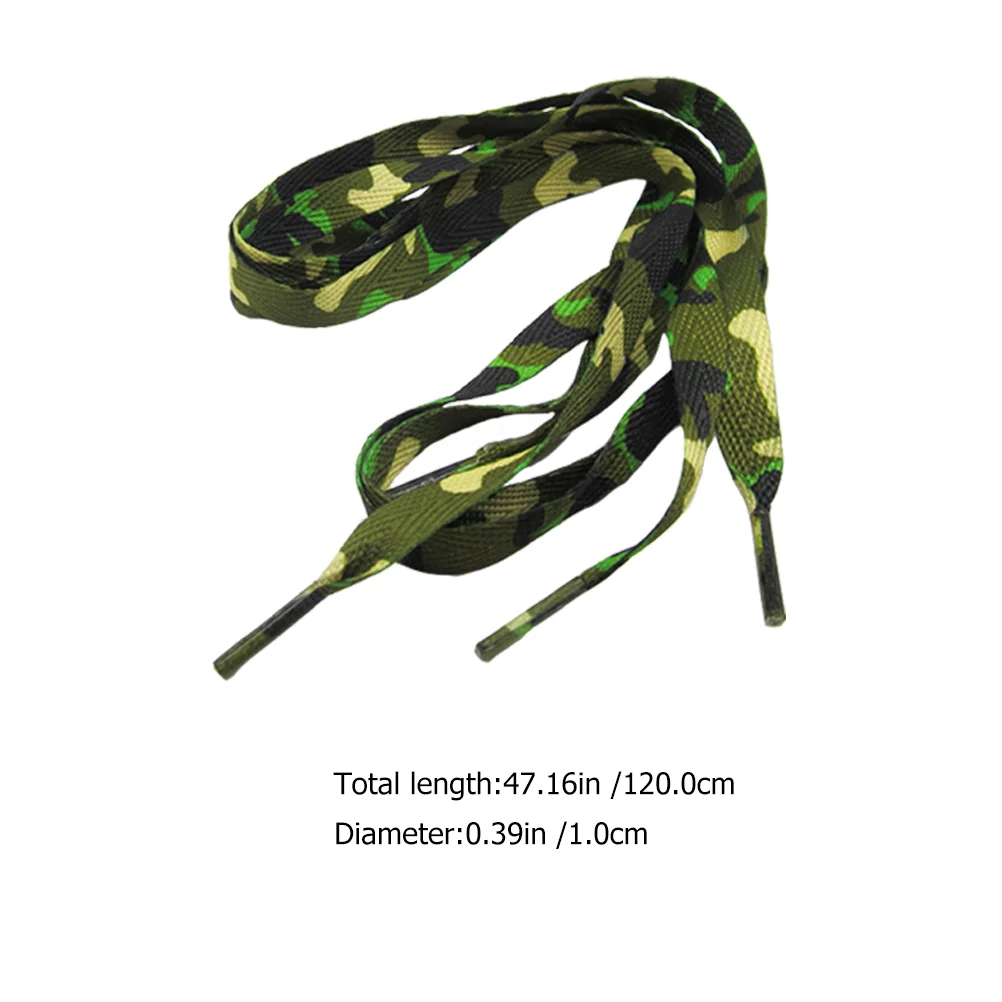 3 Pairs Men's and Women's Camouflage Shoelaces Polyester Printing Unisex Chic Shoestring