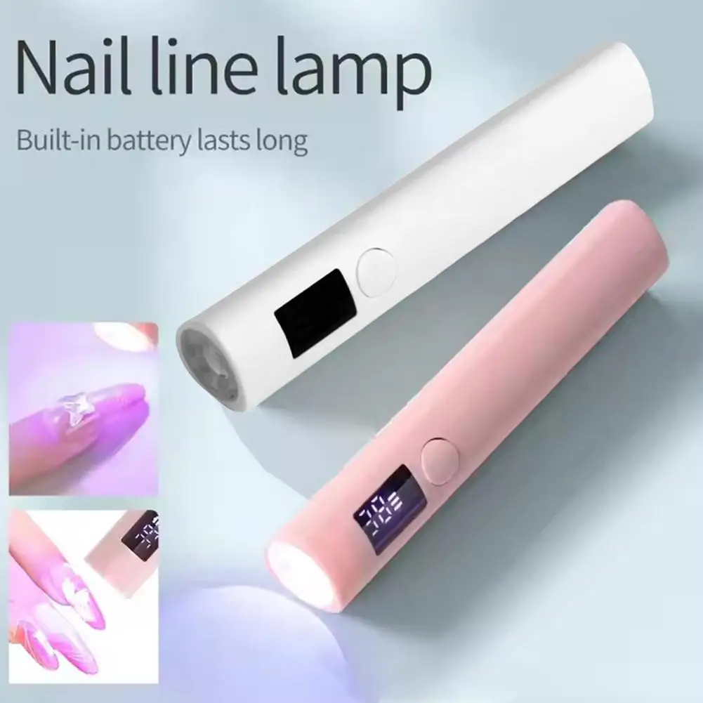 Mini lámpara portátil de mano para uñas, secador de curado de pegamento para uñas, recargable por USB con pantalla LED de luz, ultravioleta ajustable para uñas P7P7