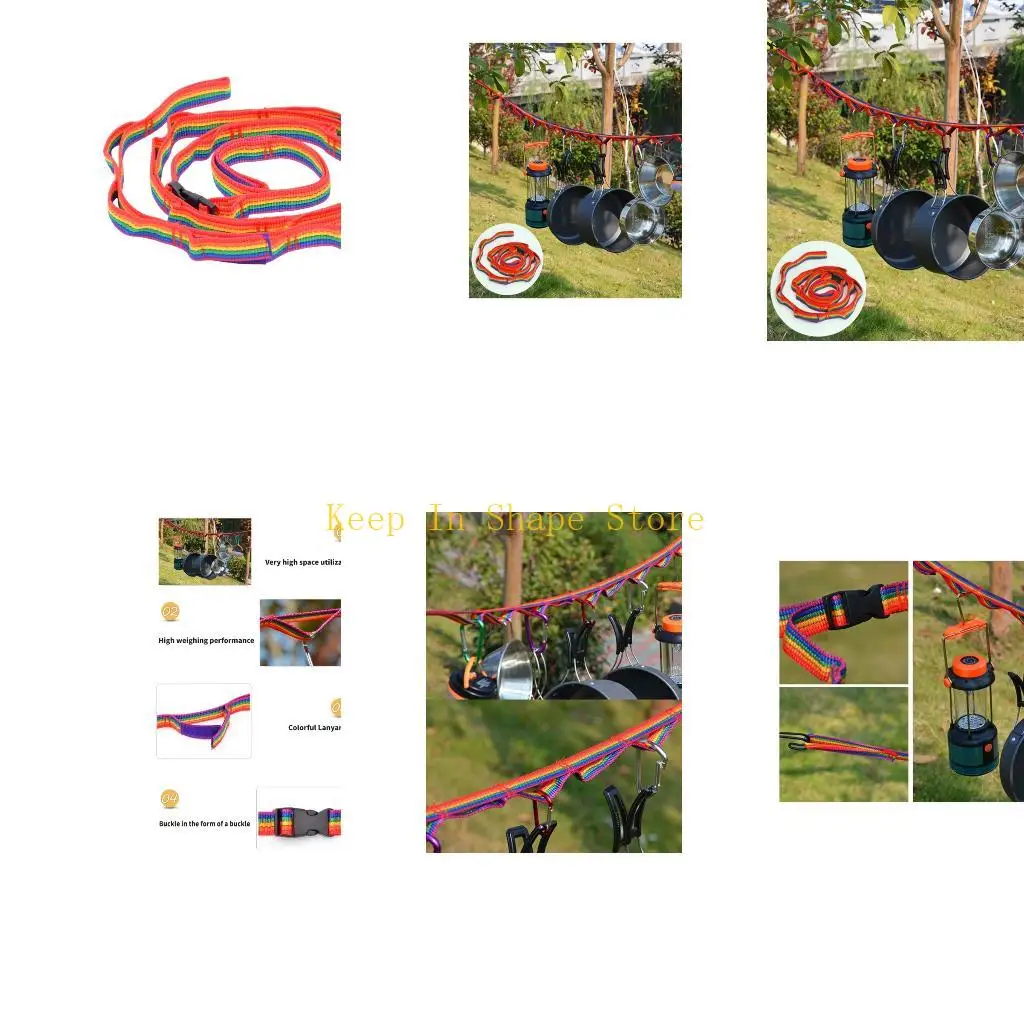 U1JC Long Reinforced Colorful Climbing Rope Outdoor Hanging Line Suitable for Outdoor
