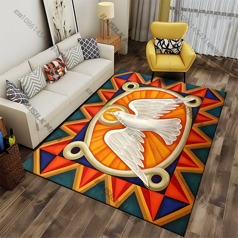 Peaceful dove vibrant symbolism carpet Yoga living room room decor children's crawling mat doormat area rug games mat