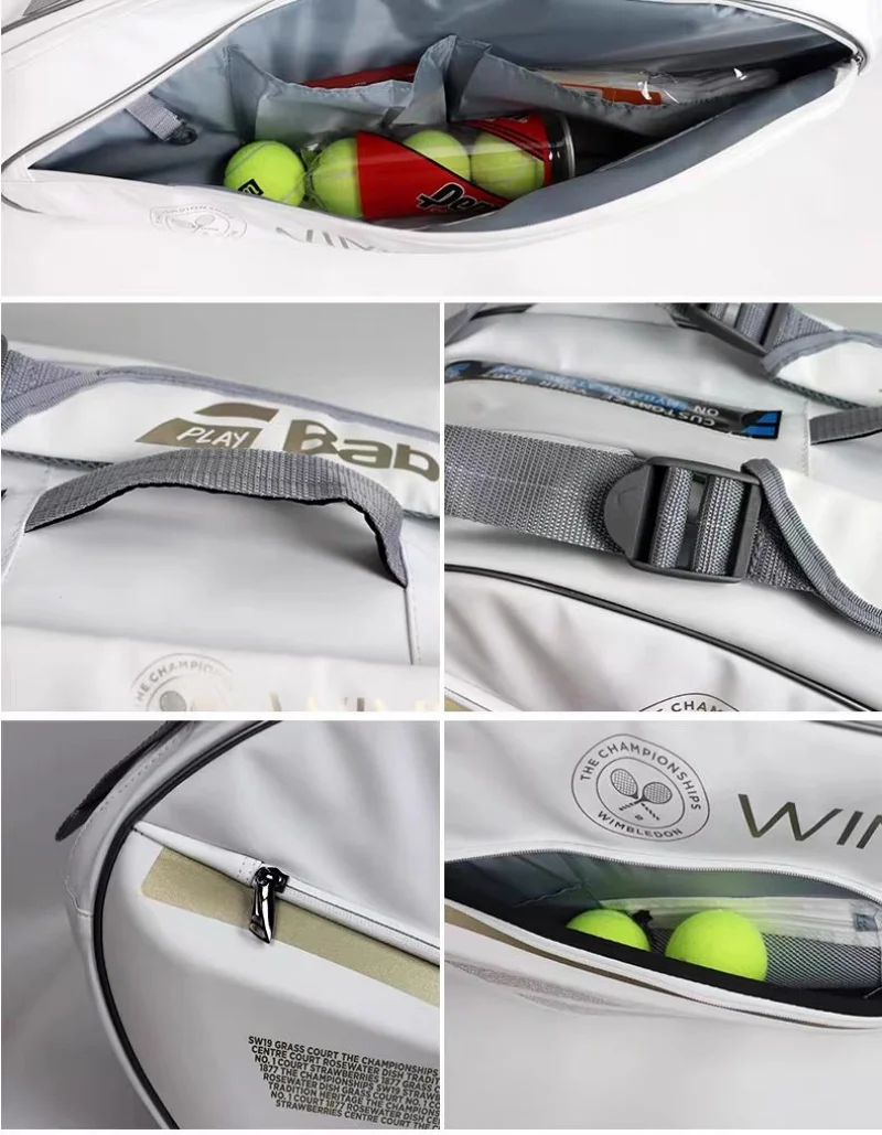 Теннисная сумка Babolat PURE WIMBLEDON Теннисный рюкзак большой вместимости Спортивная сумка Tenis Raqueteiras Ракетки для пляжного тенниса Padel 6 шт.