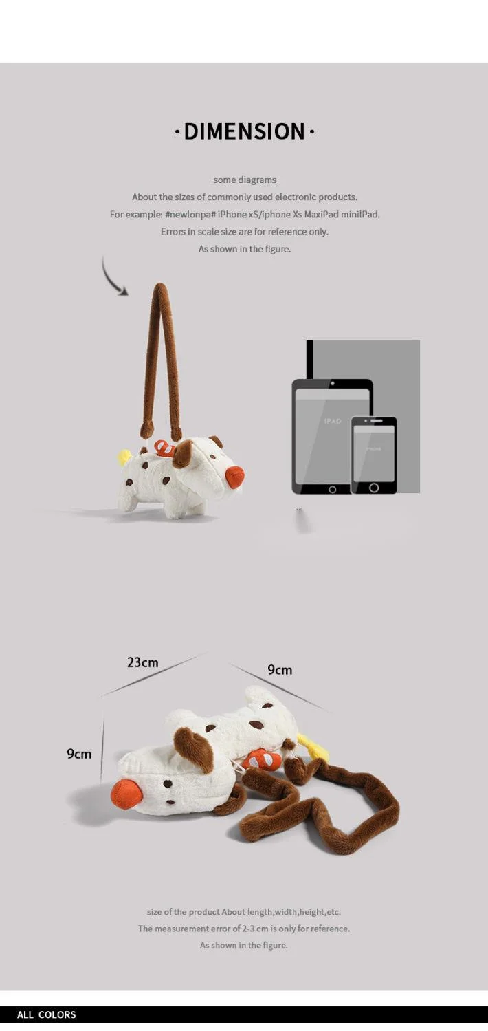 UR Cute Puppy Doll for Women 2024 Autumn/Winter New Collection Single Shoulder Crossbody Plush Mini Phone Bag_voghion.com