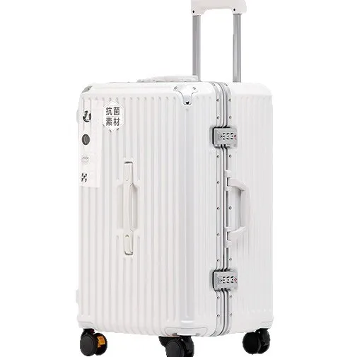 Mala de estudante com alça espessada de grande capacidade de 28 polegadas para meninas, mala de viagem com estrutura de alumínio de 26 polegadas para homens