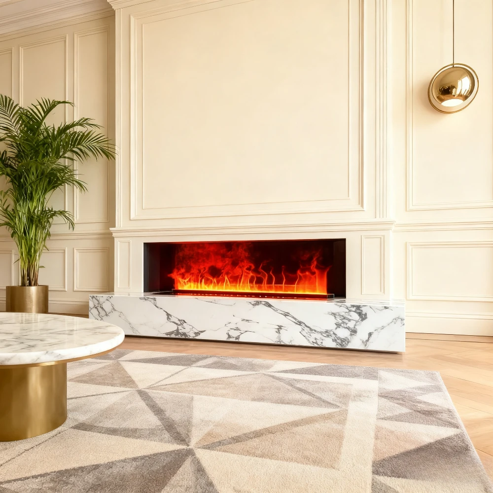 【Hot】Secure 3D Mist Fireplace -Zero Harmful Emissions, Ecological Steam Fireplace - Realistic Flame Without Heat or Danger,No Ch
