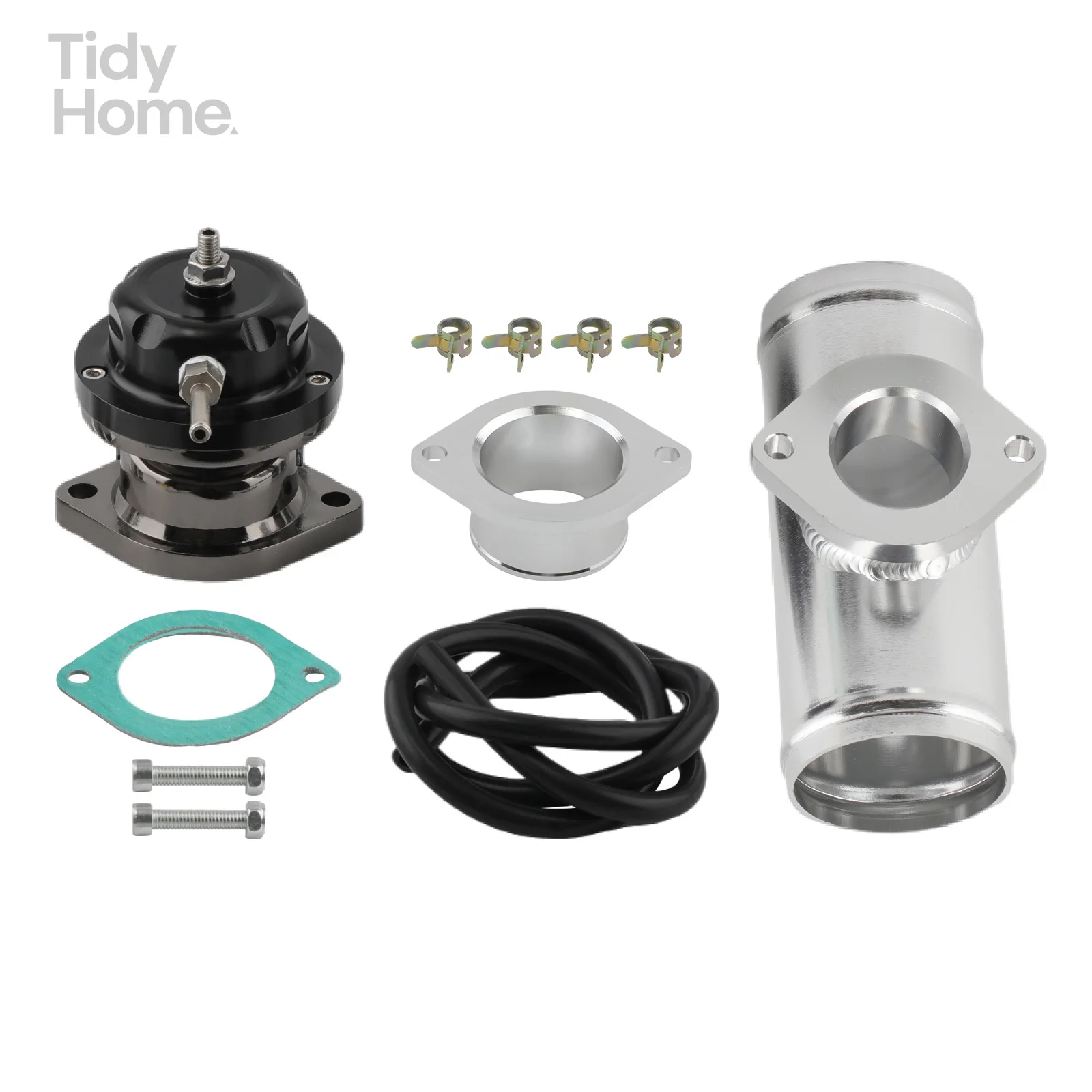 

Type-RS Turbo Charger aftermarket BOV, Dual Spring System ,Blow Off Valve & 2.5 in Alloy Flange Pipe Adapter Kit,Easy Assembly