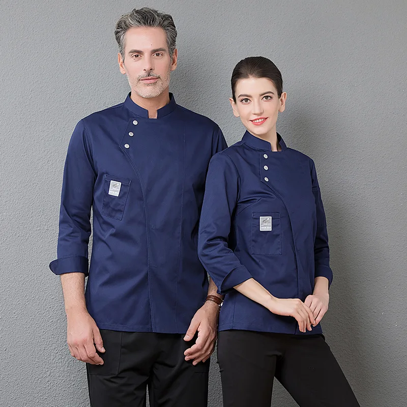 Monos de Chef de manga larga para hombre, ropa de trabajo de cocina para hornear, ropa de cocina para hombres y mujeres, Catering, Hotel, restaurante