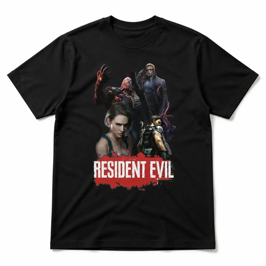 Residents Evils Fan Art Cool Gaming Men Retro T Shirt 100% Cotton Clothing Fun Short Sleeve Tee Gift T-Shirts