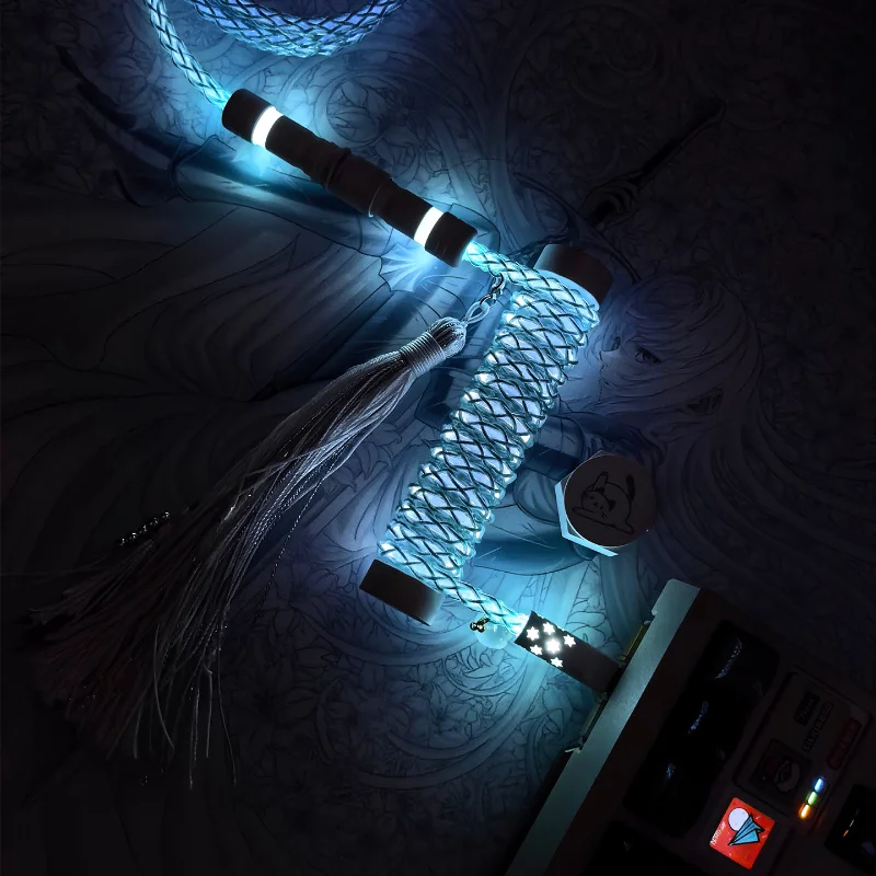Unknownerror D45 Single Crystal Copper Aviation Plug Wire 8k Entire Body Green White Light  Magnetic Axis Keyboard Cable