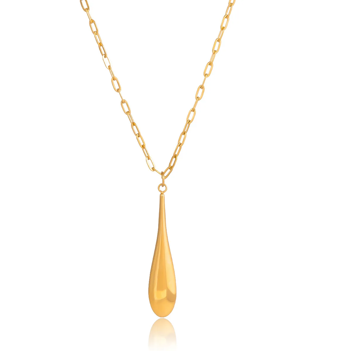 Personality Water Drop Necklace Women Colorfast Stainless Steel Pendant Light Luxury Simple Fashion Niche Jewelry Gifts Deluxe