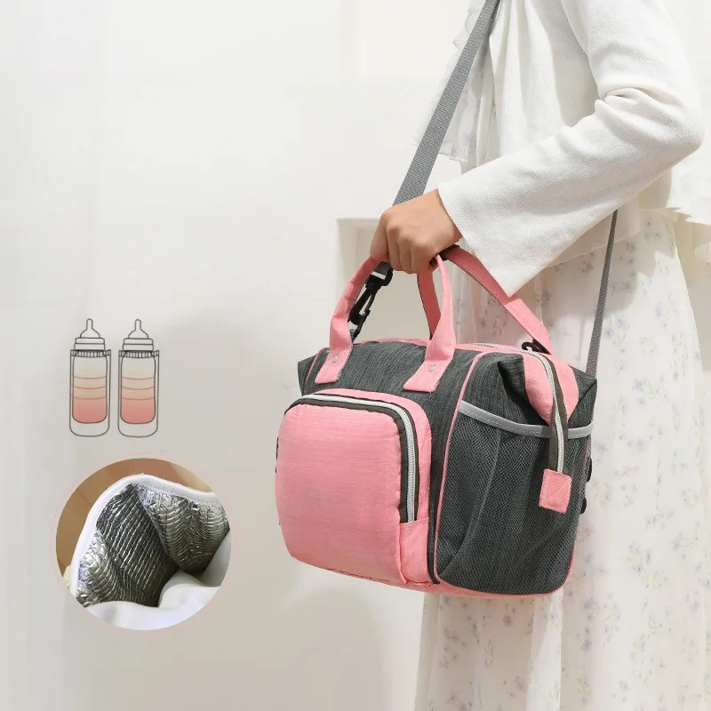 Baby Diaper Bag Large Capacity Messenger Travel Bag Multifunctional Maternity Mother Baby Bottle Insulation Bags