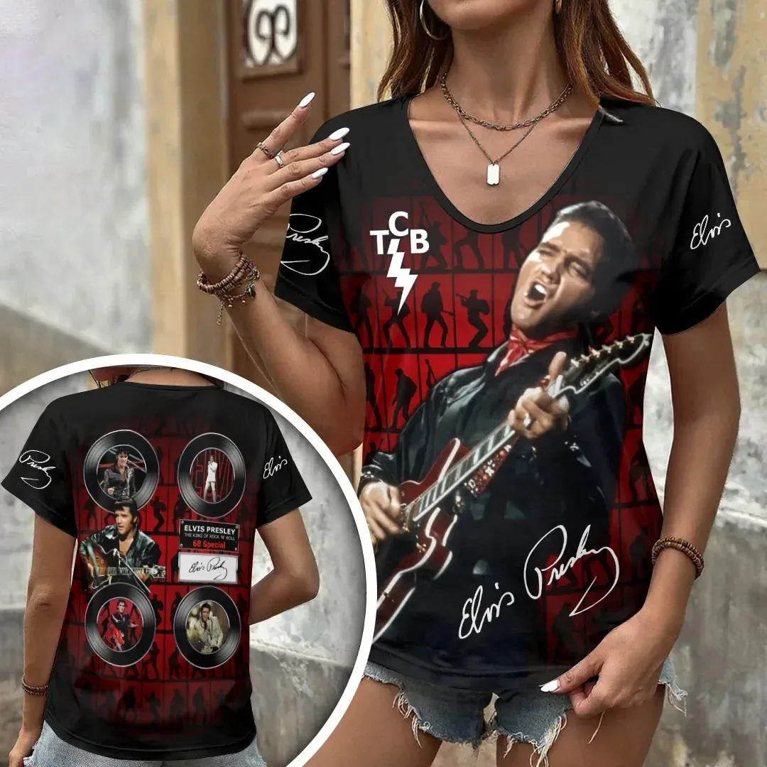 2026-27 New Elvis Presley Women's Jersey 3D Printed Y2K Casual Quick Drying T-shirt, Suitable for Daily Wear and Training Wear