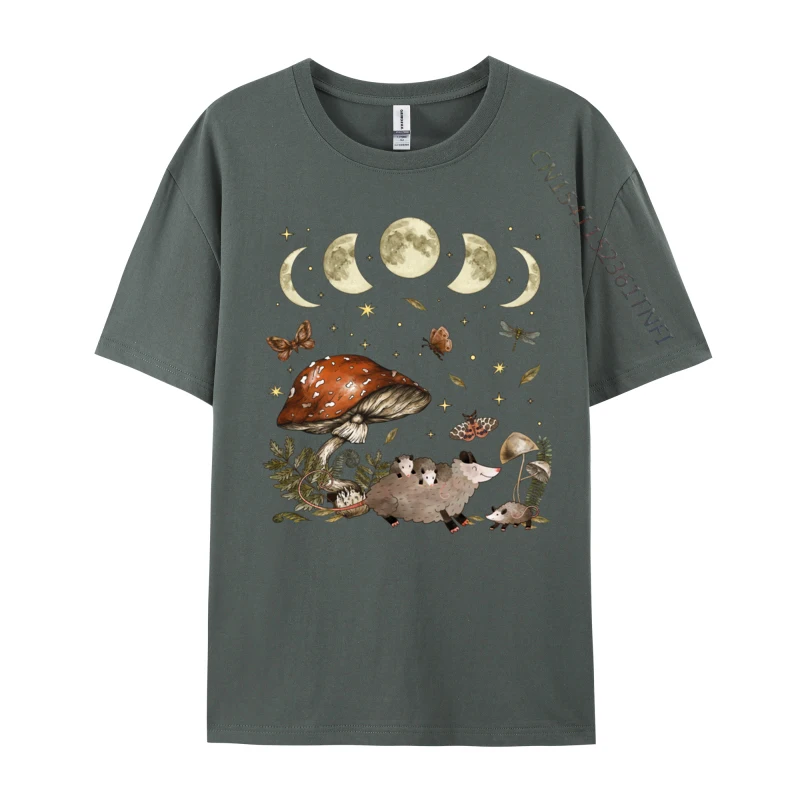 Possum Opossum Lover Owner Cottagecore Goblincore Mushroom Family Tshirts 2024 Unique Cotton Men Tops Shirts Normal Top T-shirts