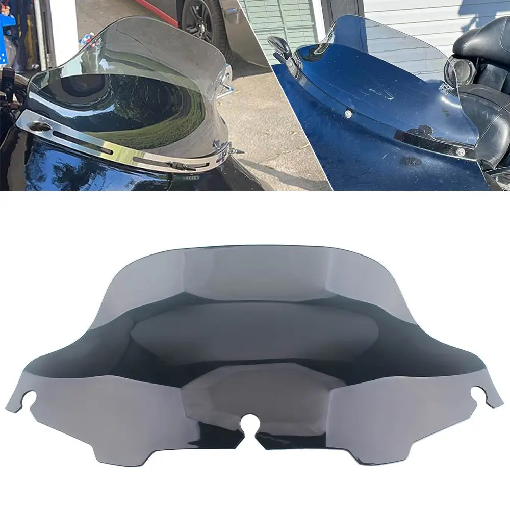 Parabrisas ahumado para motocicleta de 8 ", carenado ondulado, deflectores de viento Lexan para Touring Electra Glide Classic FLHTC 1996-2013