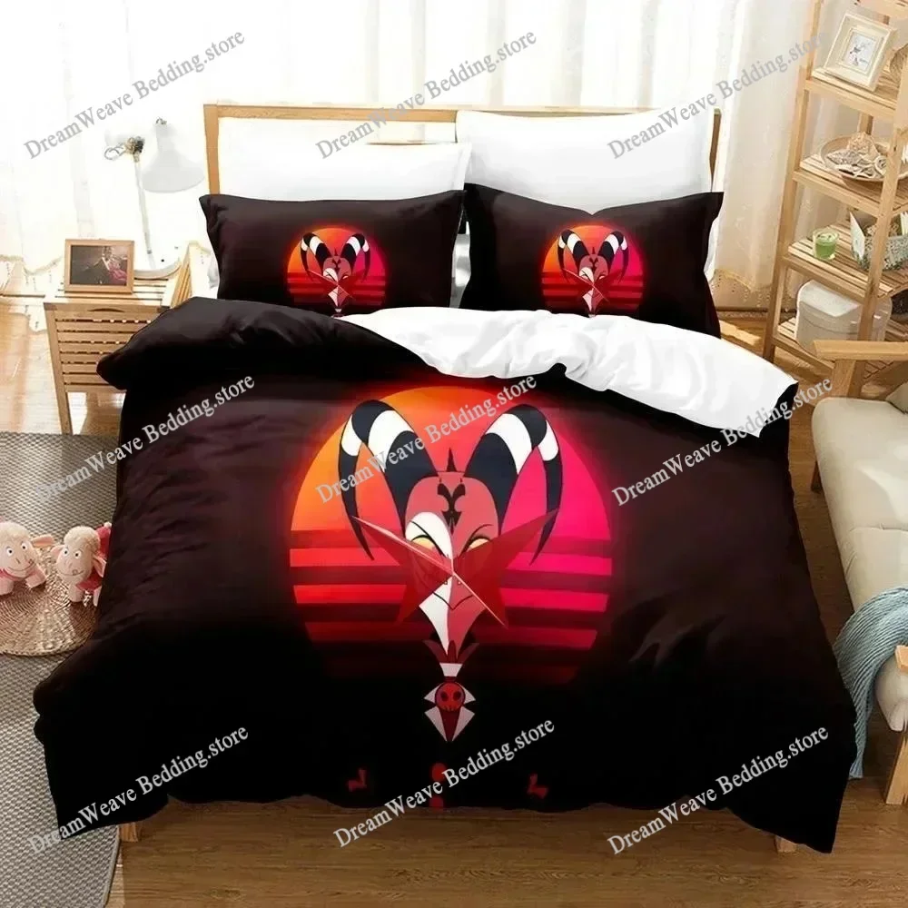 Helluva Boss Luxury Bedding Set Japan Anime Cartoon Duvet Cover Set Comforter Bedspread Twin Single Size Printed Home Textile741