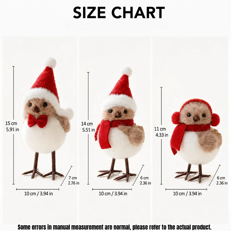 1PC Christmas simulation foam bird decoration, festive atmosphere window decoration, Christmas tree decoration bird