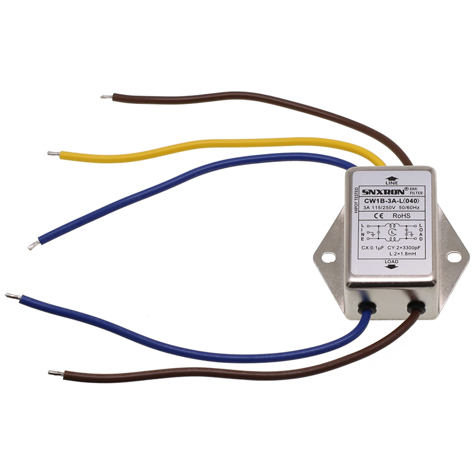 Versatile AC 250V Power Filter for Interference Suppression Suitable for Automation and Data Communication Equipment