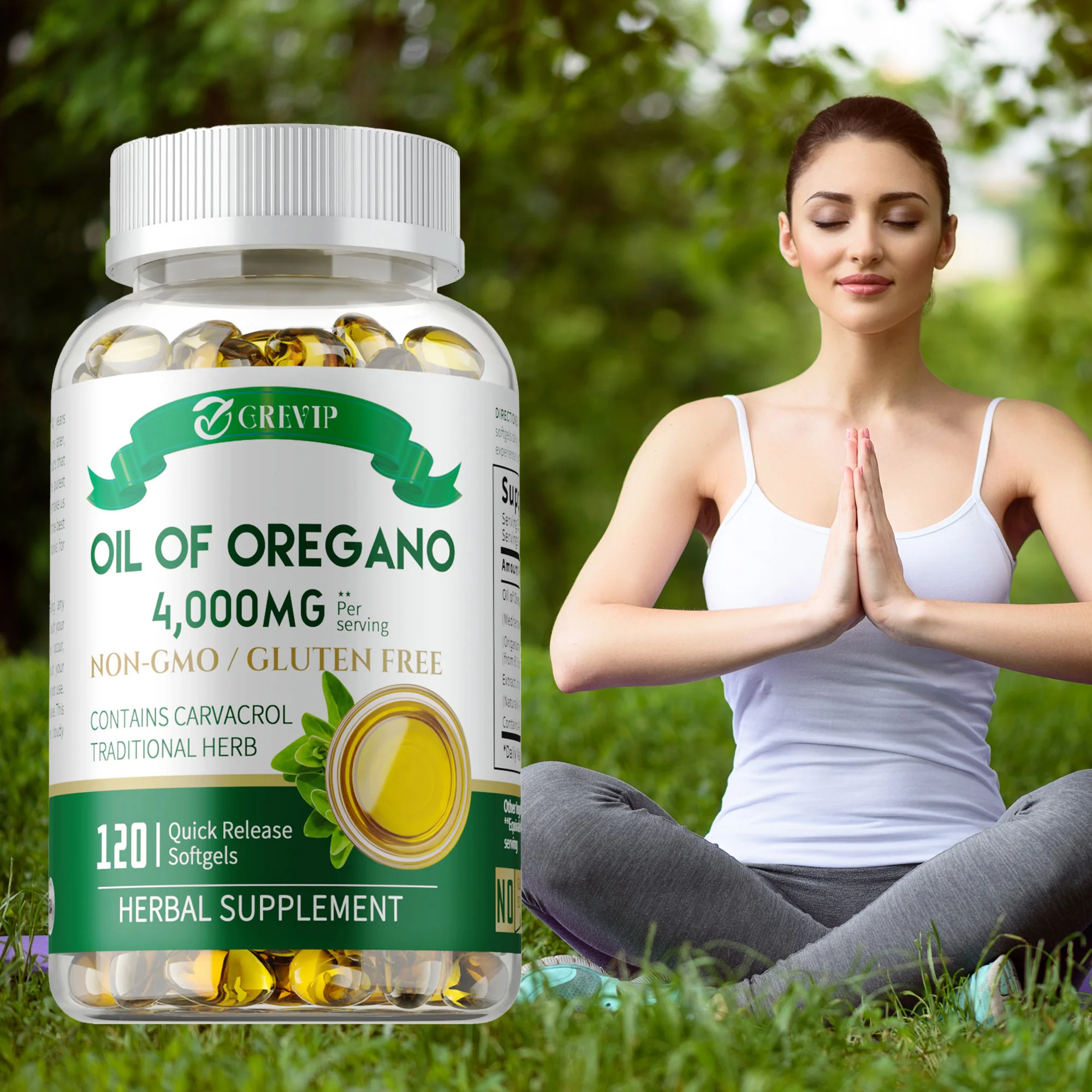 

Organic Oregano Oil Capsules - with Black Seed Oil,Promotes Intestinal Digestion, Detoxification, Anti-oxidation