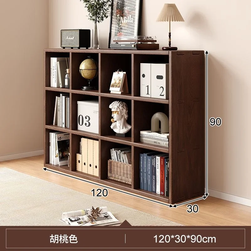 

Solid wood bookshelf Shelf Floor-to-ceiling living room Combination lattice cabinet Pine storage cabinet Locker Low bookcase