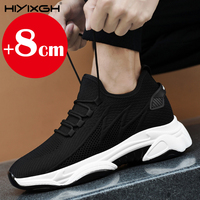 2025 Men's Elevator Shoes Men Sneakers Height increasing 6cm 8cm Hidden Heels Height Increased Sports Shoes Taller Male 36-46