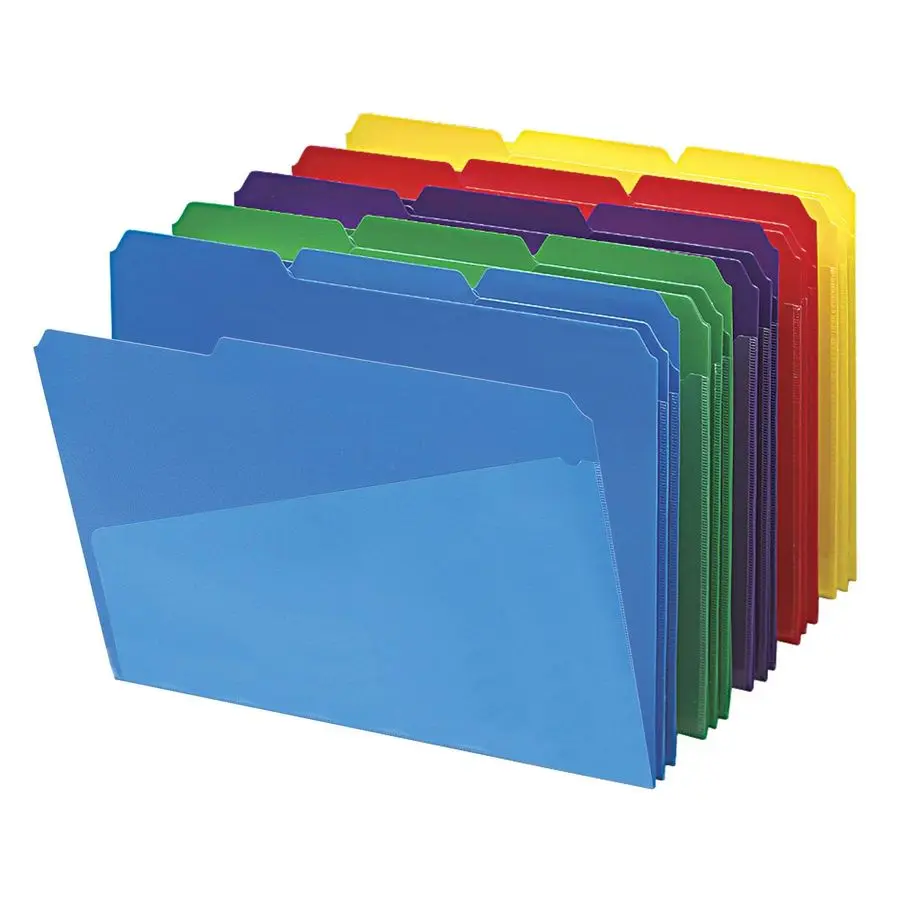 

Poly File Folders with Pockets, Folders for Documents, 1 3Cut Tabs, File Folders Letter Size, Office Supplies, School Supplies,