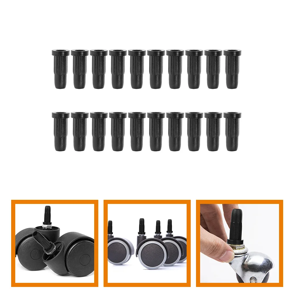 20 Pcs Chair Cover Wheel Stool Swivel Caster Wheels Protector Stopper Protective Rubber Sleeve Case Plastic Lid