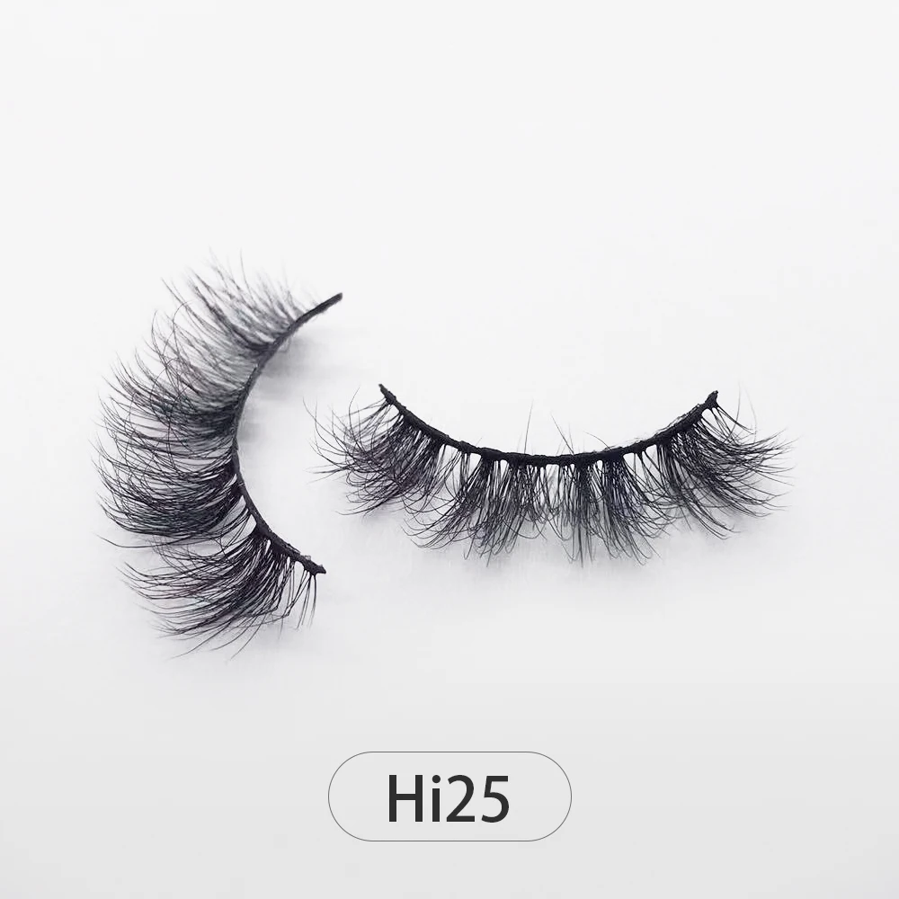 Dropshipping 12-12mm3D Faux Mink Lashes Bulk With Free Custom Box Wispy Natural Fluffy Eyeashes Wholesales Natural False Eyelash