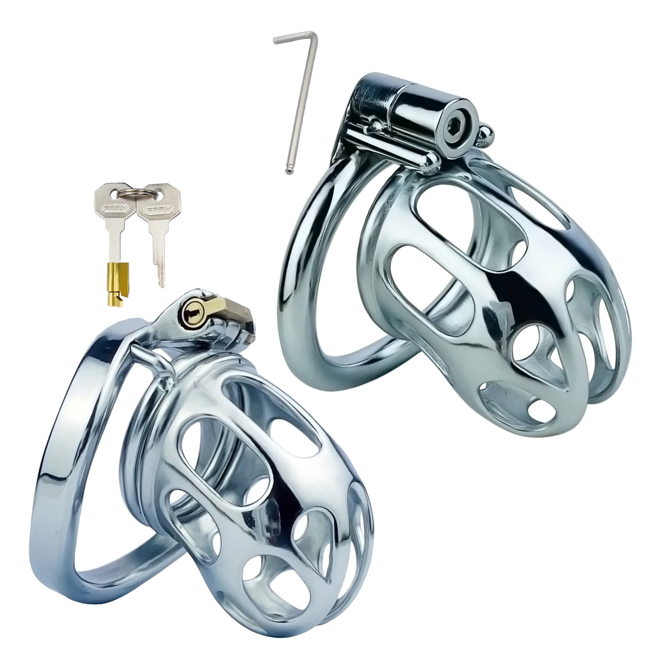 Cinturón de castidad de acero con bloqueo de vapor FRRK, jaula para pene con bloqueo de tornillo hexagonal, dispositivo de castidad SM masculino encuadernado para evitar la trampa, hombres adultos, Gay