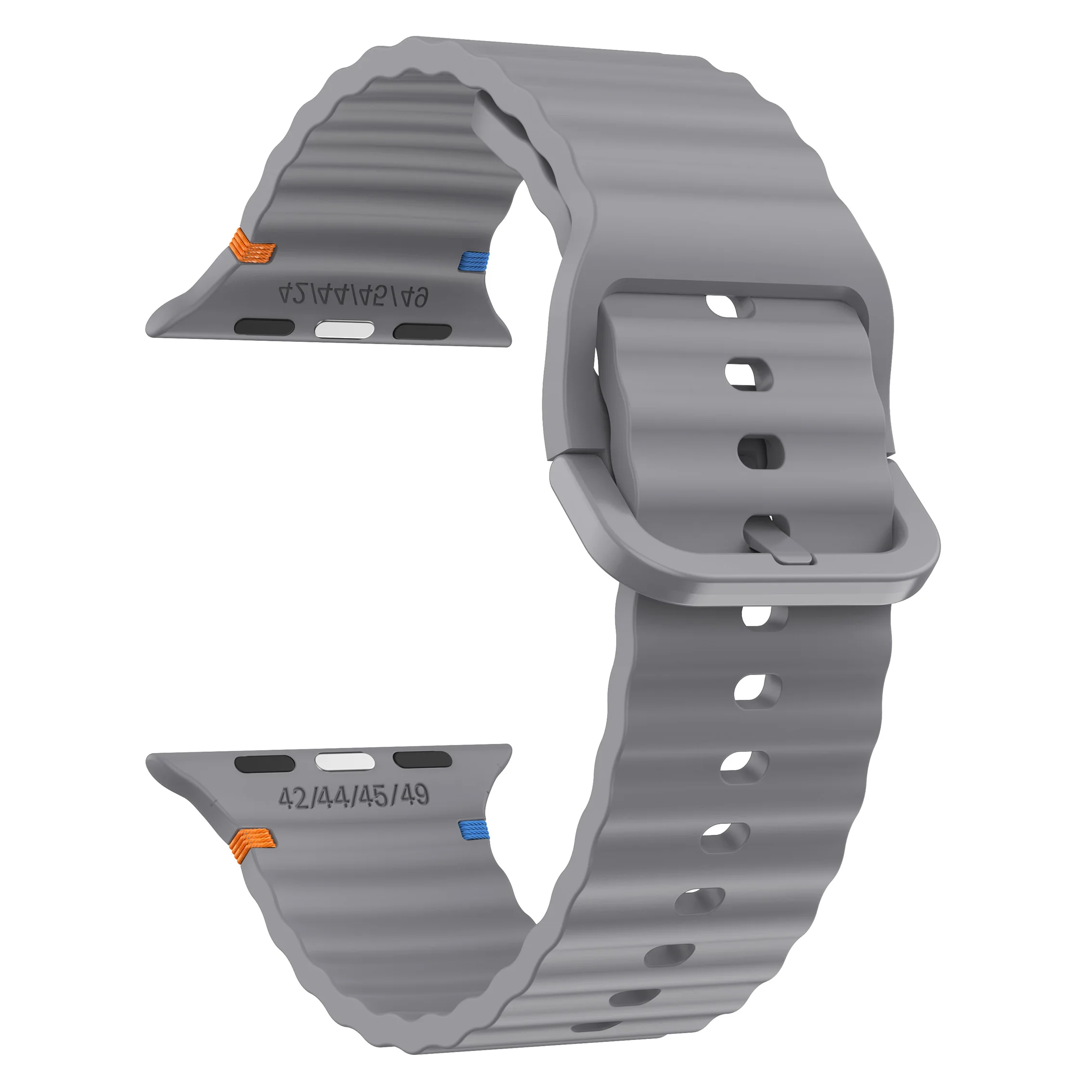 Wellenförmig genähtes Silikonarmband für Apple Watch 12 11 10 46mm 42mm Ultra 4/3/2 49mm Armband iWatch 9 8 SE 45mm 41mm 44mm Band – Detail 35