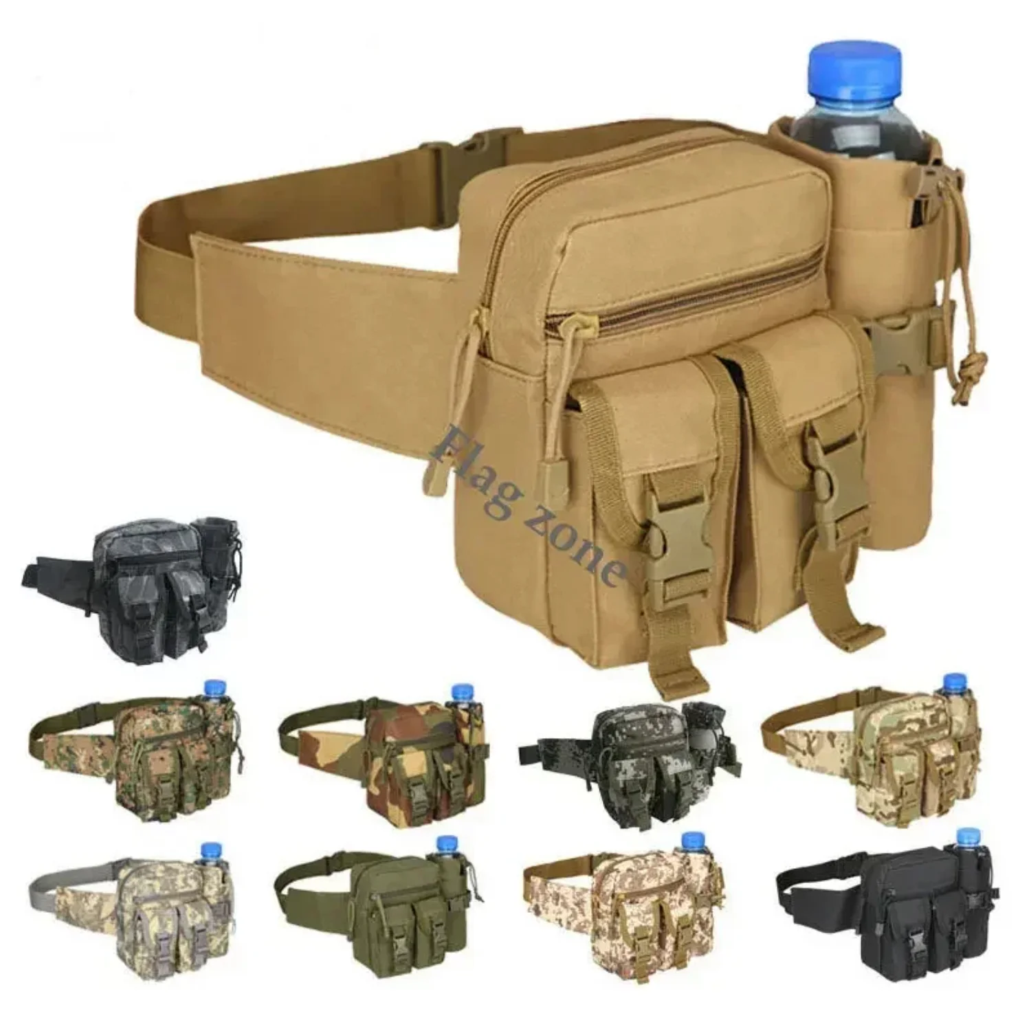 

Molle Waist Hunting Airsoft Backpack Men Women Mobile Phone Water Bottle Pouch Outdoor Hiking Fishing Kettle Belt Fanny Pack