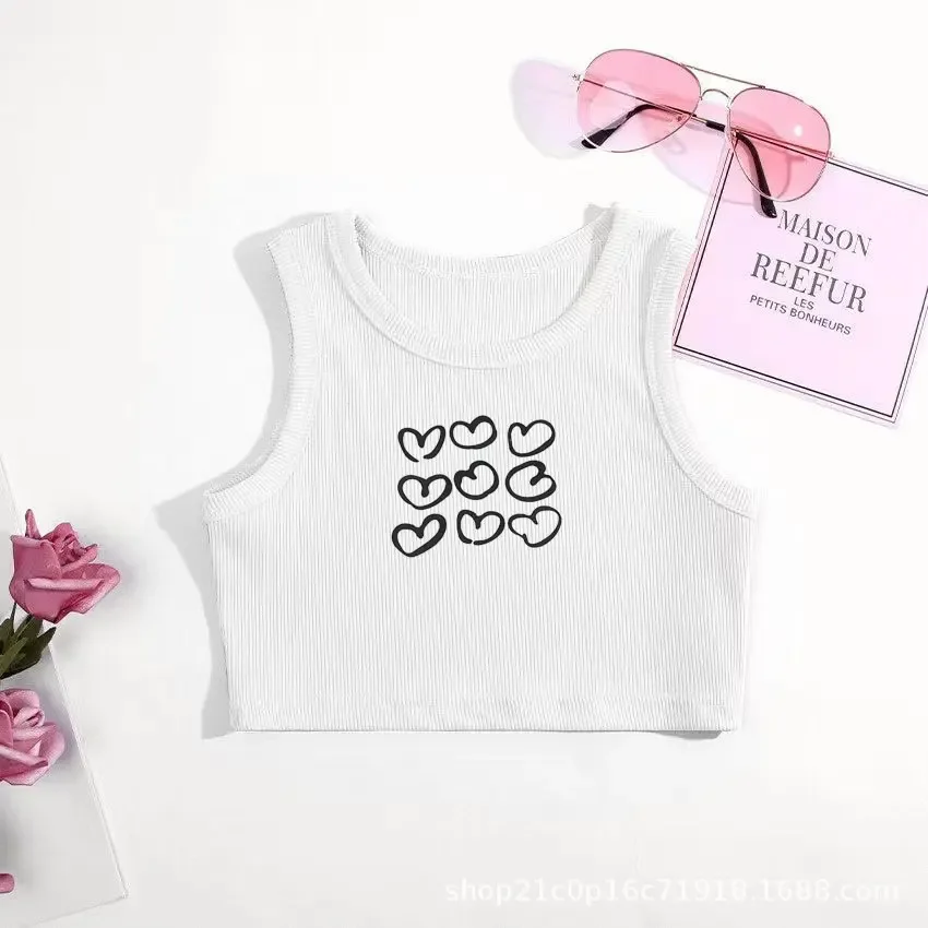 Girls Sleeveless Shirts Sleeveless Tops for Kids Summer Children T-shirts Baby Tank Tops Camisoles Toddler Undershirts Clothes