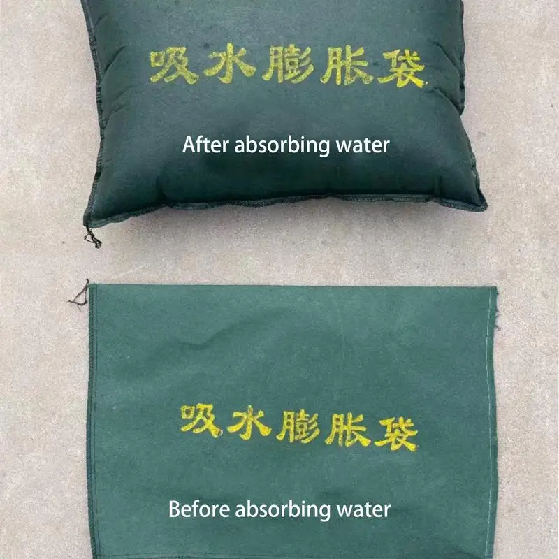 Bolsas para presa de inundaciones de agua, bolsas de expansión absorbentes de agua, 5 bolsas de arena para inundaciones, bolsas de arena para inundaciones, reutilizables de alta resistencia