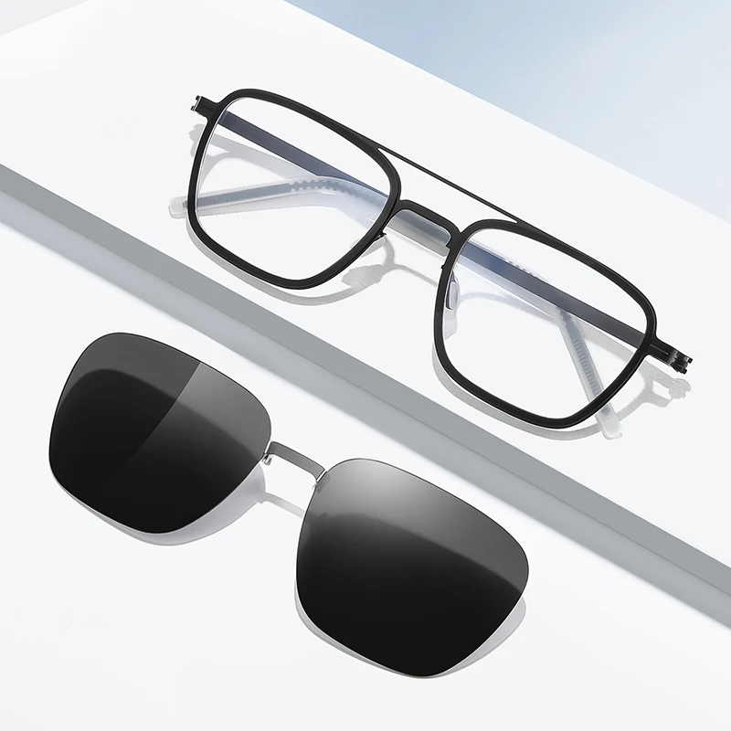 New Style Brand Design Ultra light Magnet Clip On Glasses Frame Trend Polarized Sunglasses For Women Optical Computer Eyeglasses