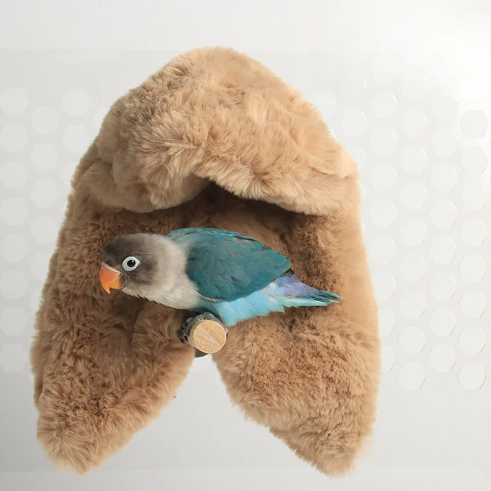 Wool Bird Blankets Bird Comfort Corner Parrot Cage Nestling Hut Warm Bird Nest House Bed Hanging Hammock Toys