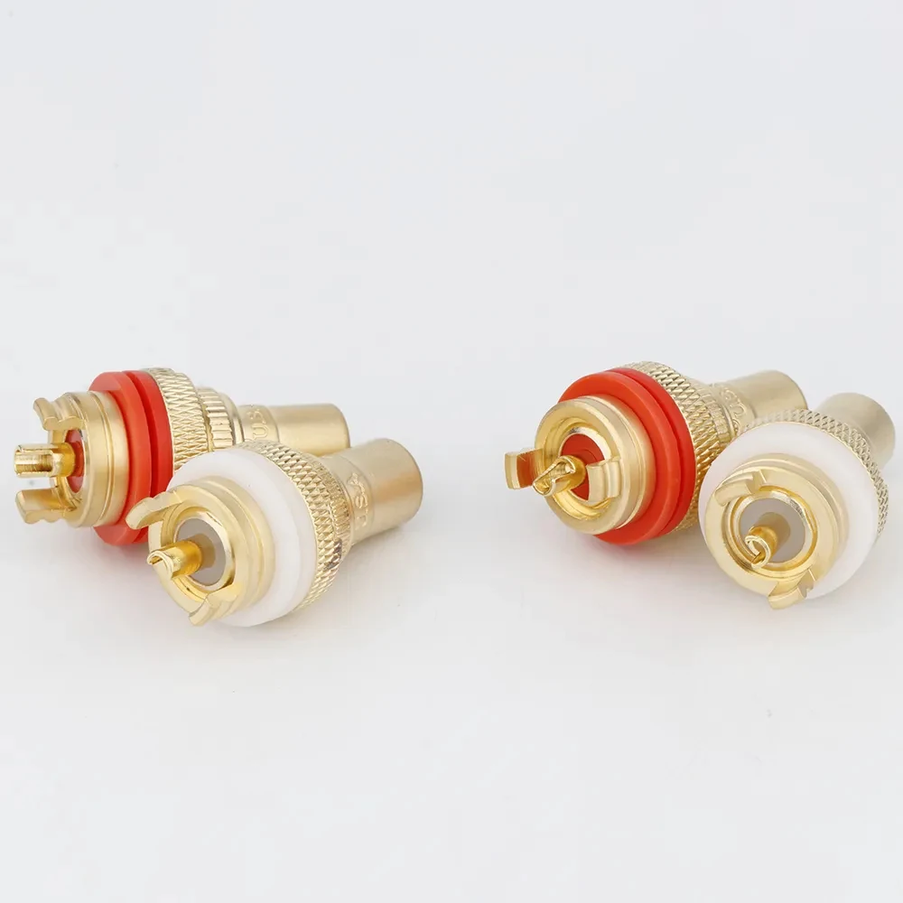 

High Quality RS3009 Brass 24K Gold/Silver/Rhodium Plated RCA Female Socket Chassis Hole Diameter for CD Tube Amplifier