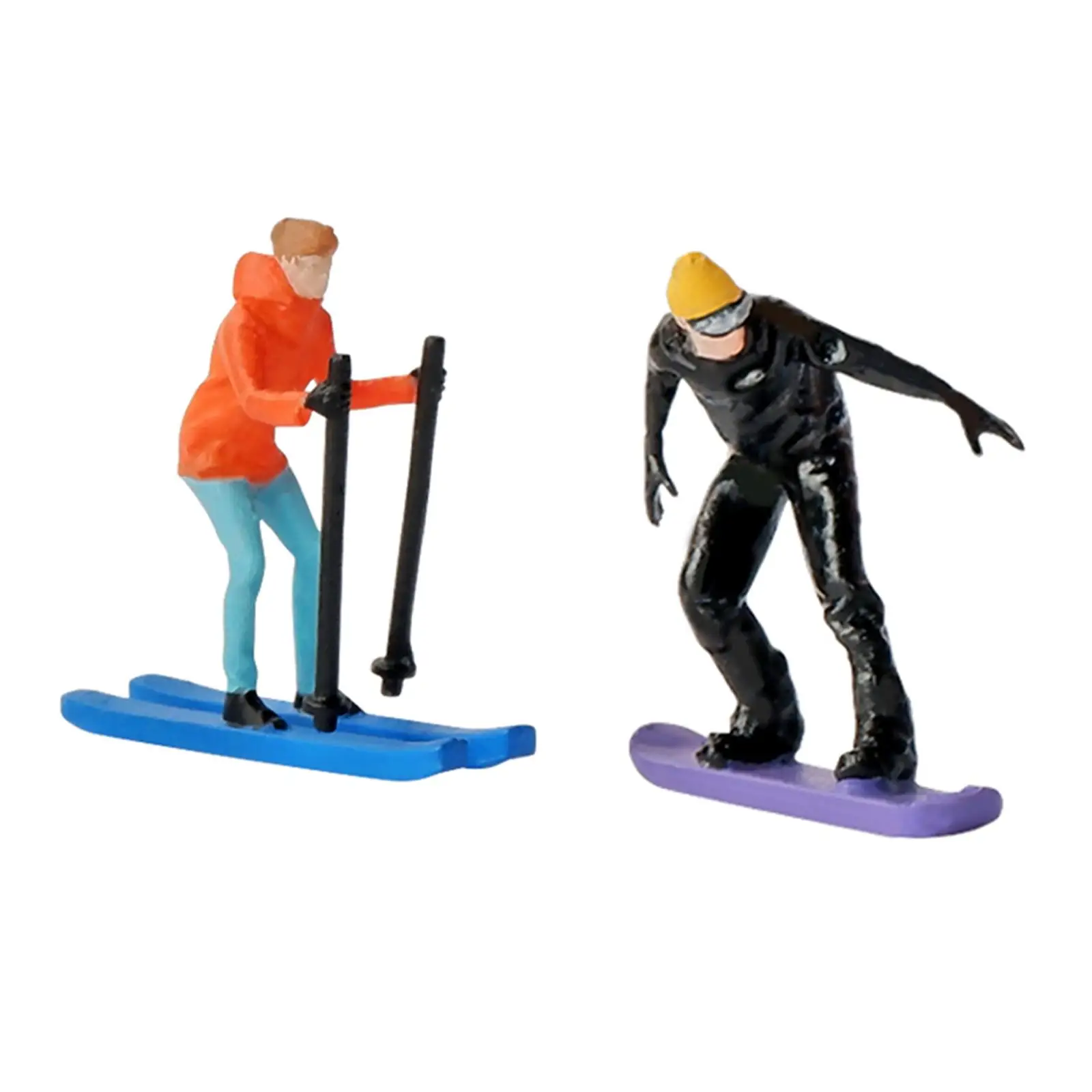 Figurines Miniatures de Ski, Modèle de Personnes pour Mise en Scène