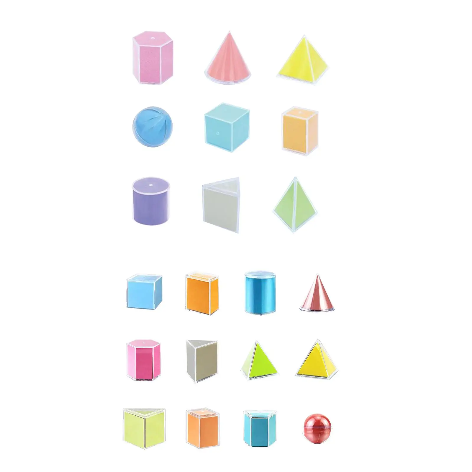 3D Shapes Geometric Solids Montessori Learning Toys Educational Toy Geometric Shapes Blocks for Babies Preschool Elementary Kids