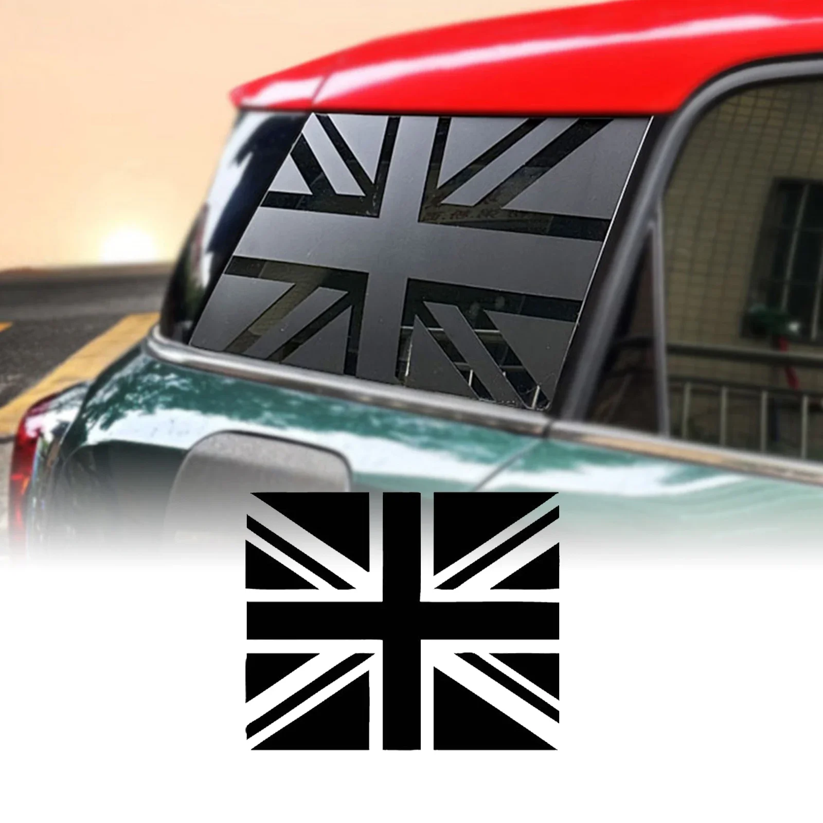 2pcs/set For MINI Cooper R60 R55 R56 R61 F56 F55 F60 F54 Matte Black Car Decoration Vinyl Rear Window Sticker Union Jack Decal