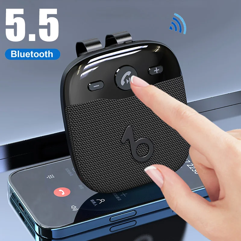 Handsfree Vehicle Car Bluetooth5.4 Speaker Wireless Car Kit Hands-free Speakerphone Sun Visor Bluetooth Car Accessories With Mic