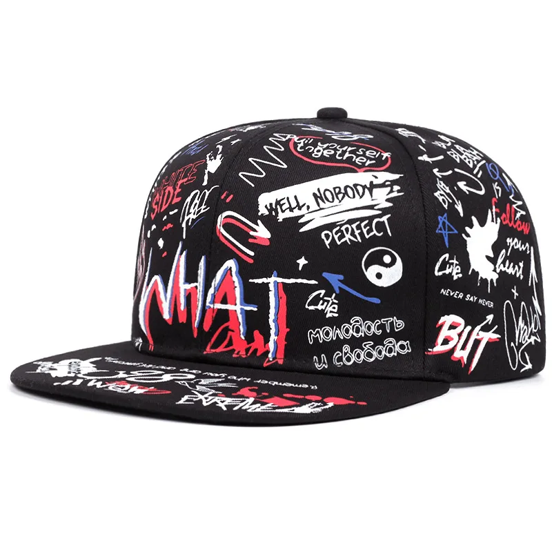 1 Stück Unisex Graffiti-Druck Baseballkappen für Männer, Sommer Outdoor Sonnenschutzhüte Hip-Hop Damen Sommerkappen Verstellbare Freizeithüte – Detail 2