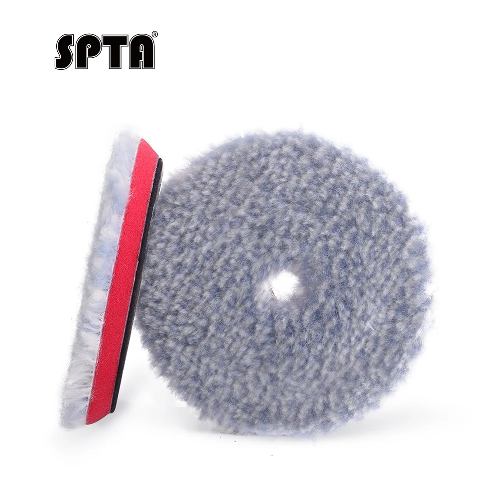 

SPTA 20Pcs T130 Heavy Cut Blue Long Wool Polishing Buffing Hook Loop Pads Remove Deep Scratches Heavy Oxidation