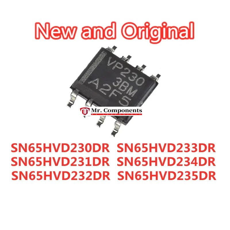 5PCS SN65HVD230DR SN65HVD231DR SN65HVD232DR SN65HVD233DR SN65HVD234DR SN65HVD235DR VP230 231 232 SOP8 Transceiver IC chip