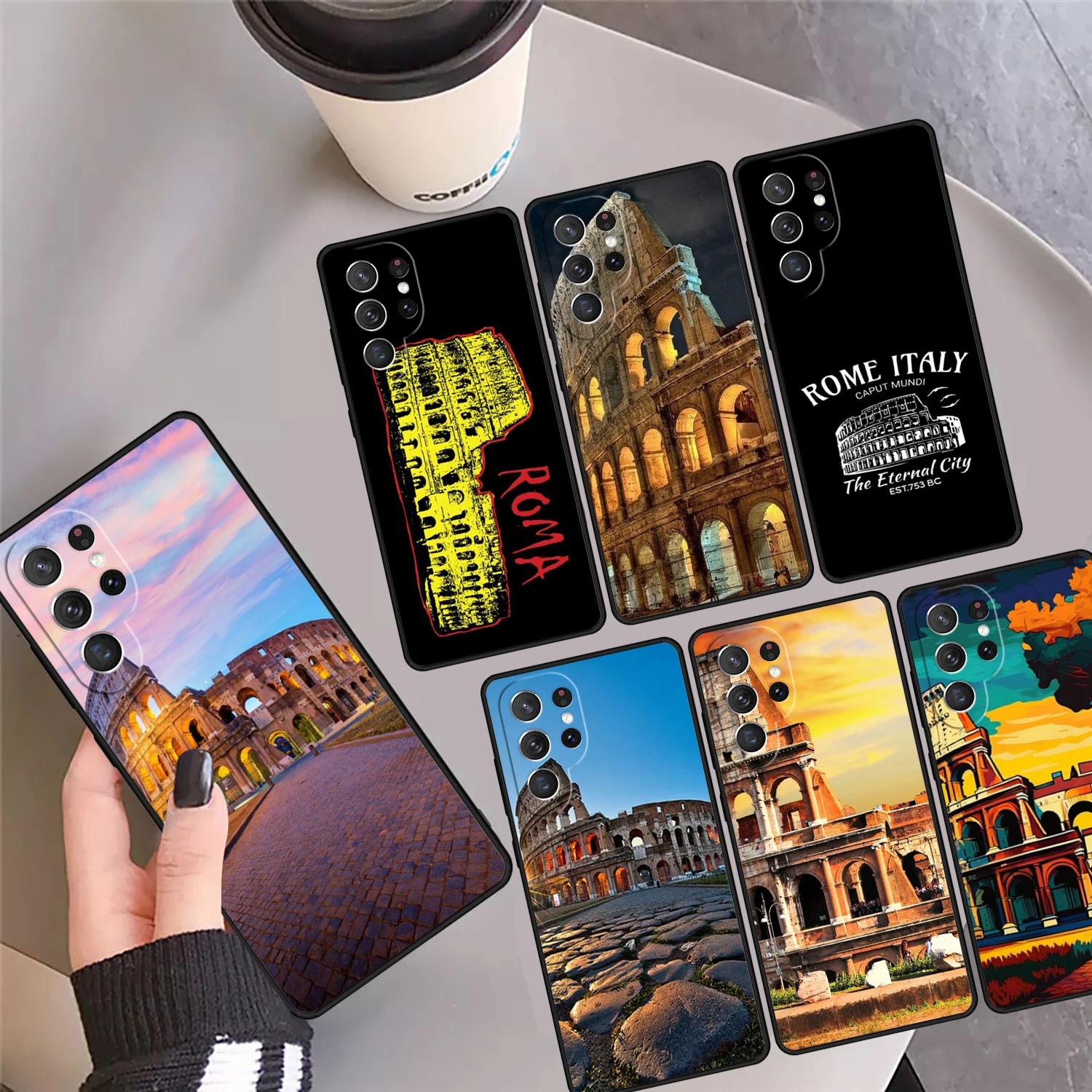 Colosseum Rome Italy Phone Case Cover Coque For Samsung Galaxy S24 Ultra 23 S22 Plus S21 FE S20 S8 S9 S10 Note 10 Pro Note 20